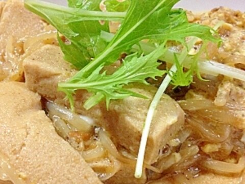 高野豆腐ともやしの卵とじ